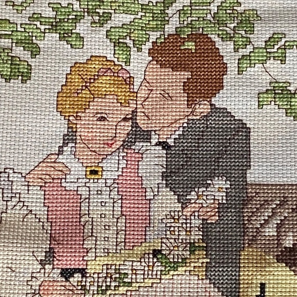 Vintage Norman Rockwell cross-Stitch. Handmade. - Picture 7 of 16